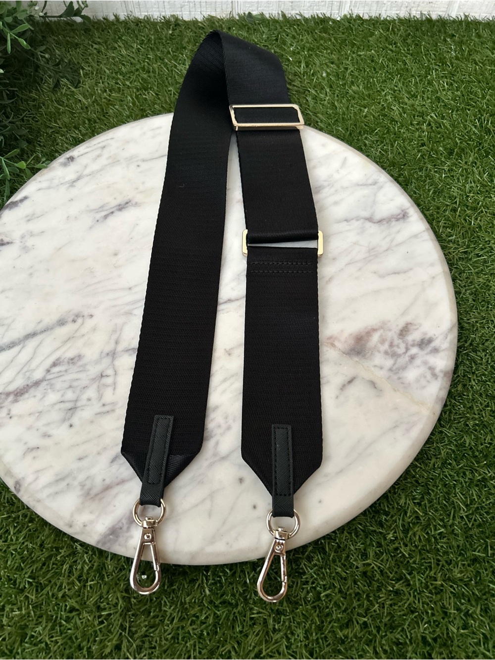 Ted baker Black Adjustable Bag Strap with Silver Hardware - like new